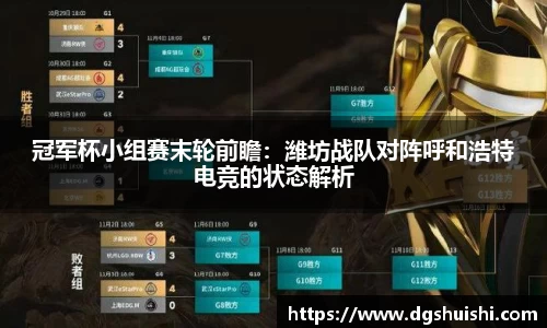 冠军杯小组赛末轮前瞻：潍坊战队对阵呼和浩特电竞的状态解析